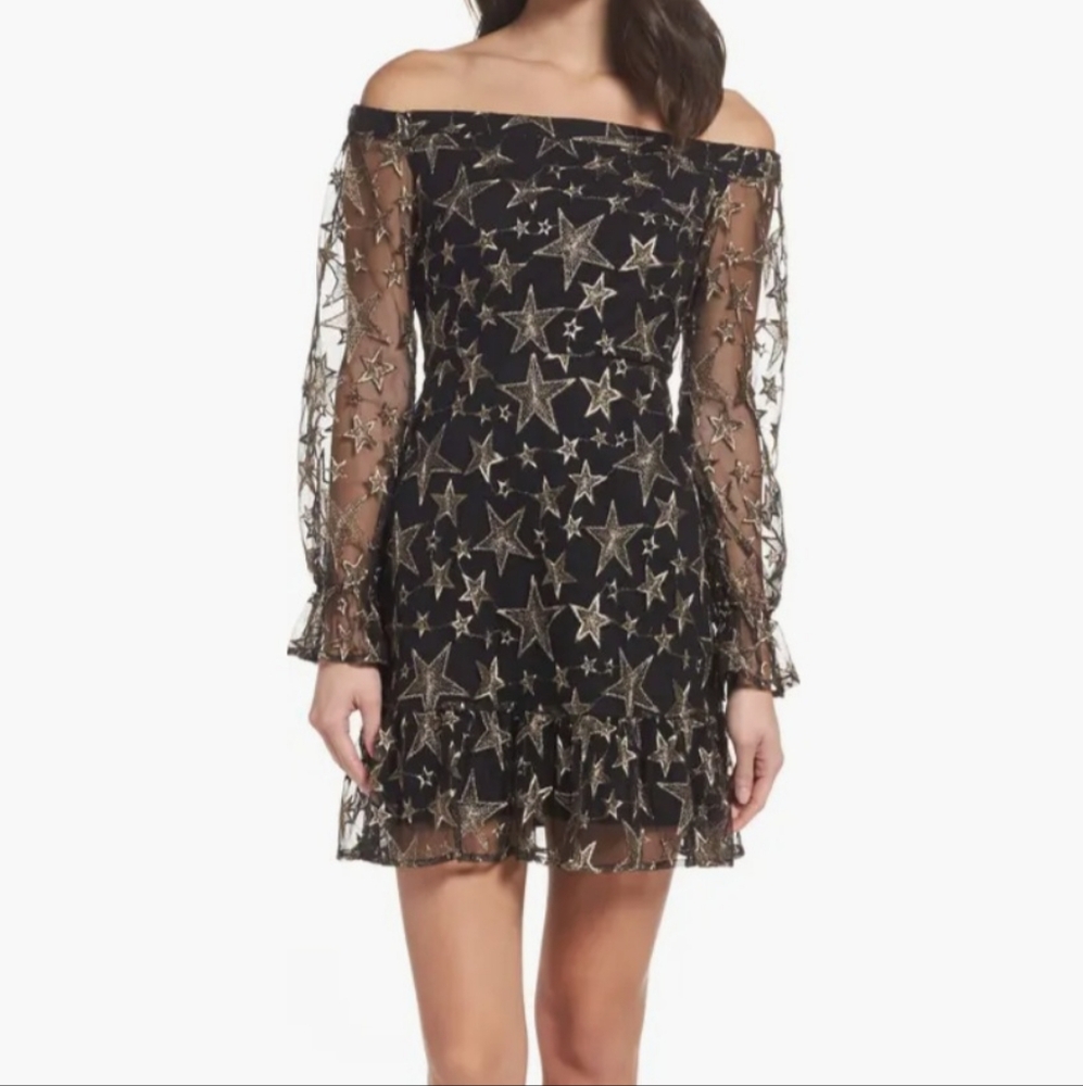 Sam Edelman Black and Gold Star Dress